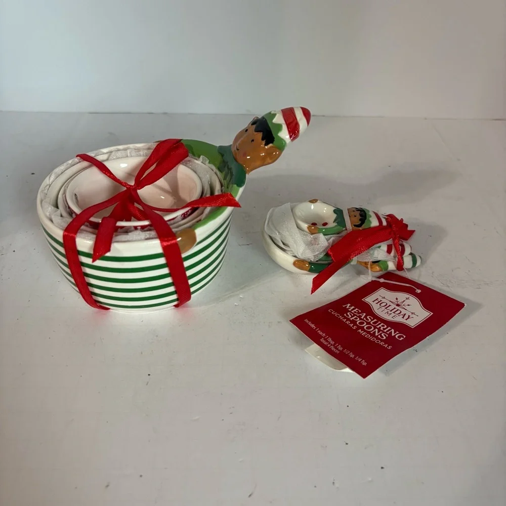 Holiday Time Christmas Elf Measuring Cups and Spoons.